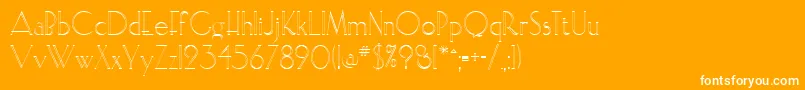 ElisiaopenfaceRegular-Schriftart – Weiße Schriften auf orangefarbenem Hintergrund