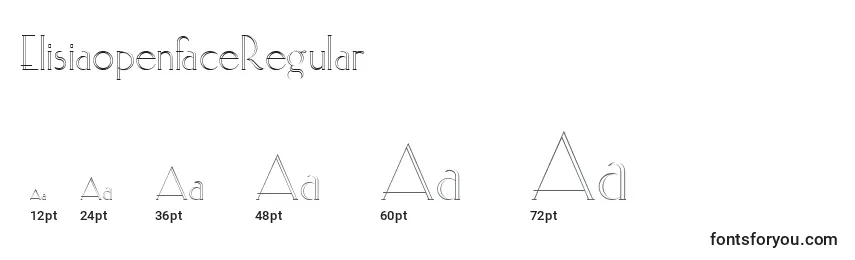 Размеры шрифта ElisiaopenfaceRegular