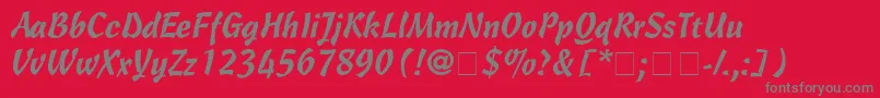 Cascade-Schriftart – Graue Schriften auf rotem Hintergrund