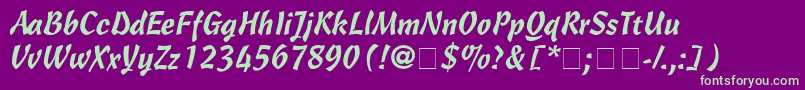 Cascade Font – Green Fonts on Purple Background
