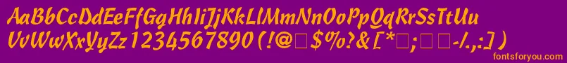 Cascade Font – Orange Fonts on Purple Background