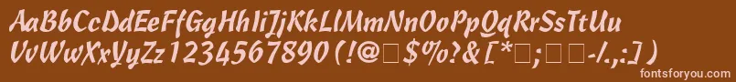 Cascade Font – Pink Fonts on Brown Background