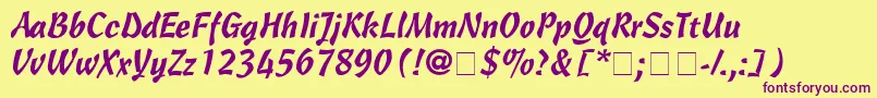 Cascade Font – Purple Fonts on Yellow Background