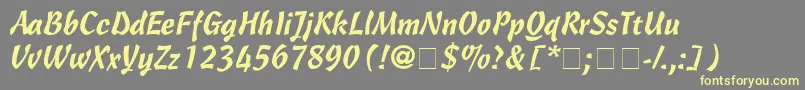 フォントCascade – 黄色のフォント、灰色の背景