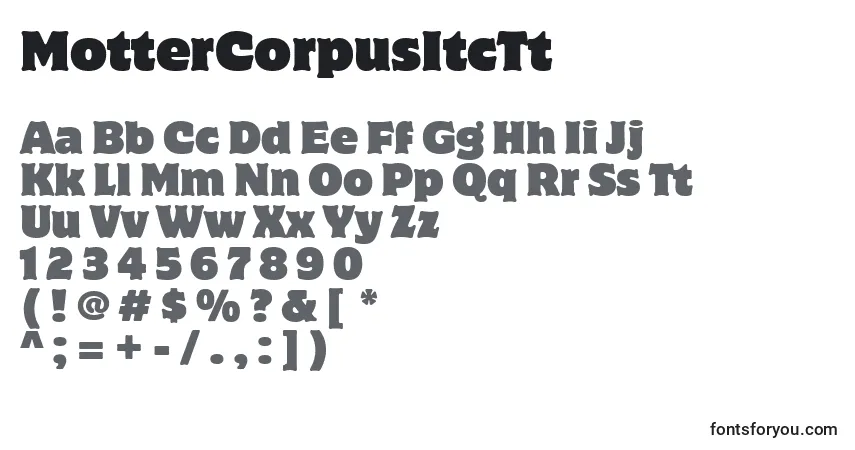 MotterCorpusItcTtフォント–アルファベット、数字、特殊文字