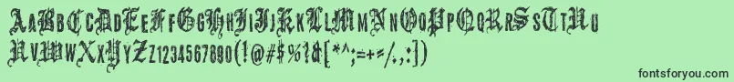 フォントGrymmoire – 緑の背景に黒い文字