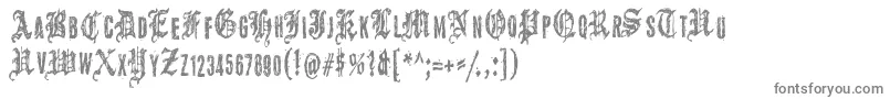 フォントGrymmoire – 白い背景に灰色の文字