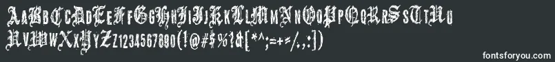 フォントGrymmoire – 黒い背景に白い文字