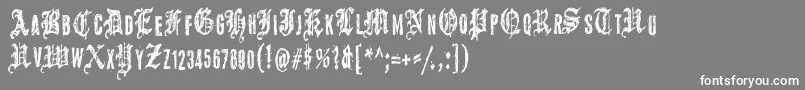 フォントGrymmoire – 灰色の背景に白い文字