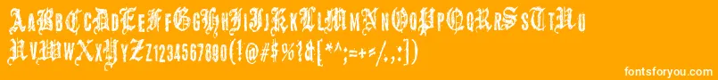 フォントGrymmoire – オレンジの背景に白い文字