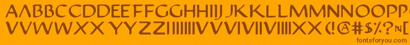 Justinian Font – Brown Fonts on Orange Background