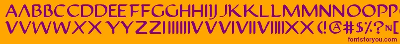 Justinian Font – Purple Fonts on Orange Background