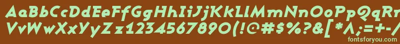 Ashbbli Font – Green Fonts on Brown Background