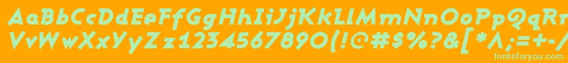 Ashbbli Font – Green Fonts on Orange Background