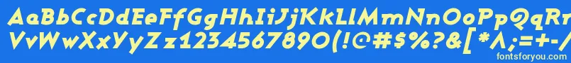 Ashbbli Font – Yellow Fonts on Blue Background