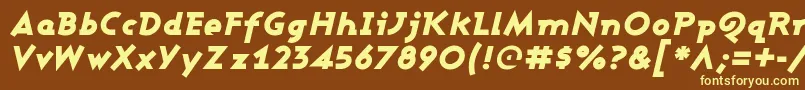 Ashbbli Font – Yellow Fonts on Brown Background