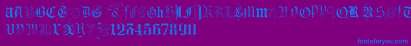 KidnappedAtGermanLandsTwo Font – Blue Fonts on Purple Background