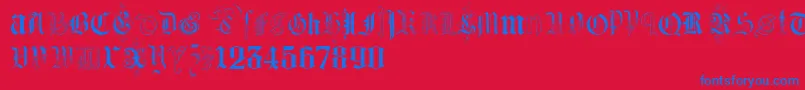 KidnappedAtGermanLandsTwo Font – Blue Fonts on Red Background