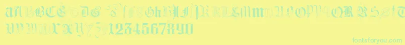 KidnappedAtGermanLandsTwo Font – Green Fonts on Yellow Background