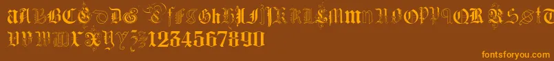 KidnappedAtGermanLandsTwo Font – Orange Fonts on Brown Background