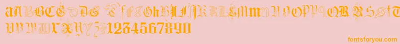 KidnappedAtGermanLandsTwo Font – Orange Fonts on Pink Background