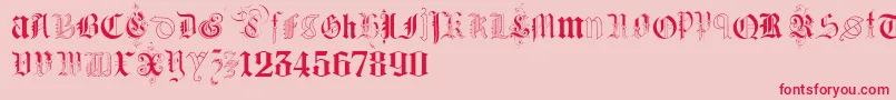 KidnappedAtGermanLandsTwo Font – Red Fonts on Pink Background