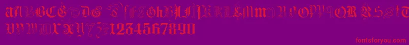 KidnappedAtGermanLandsTwo Font – Red Fonts on Purple Background