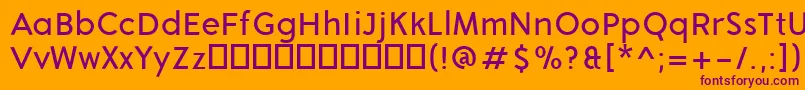 Arongrotesque Regular Font – Purple Fonts on Orange Background