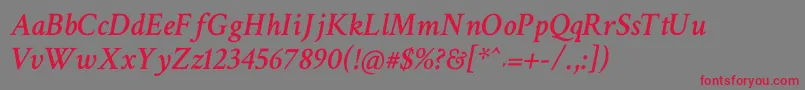 Crimsontext Semibolditalic Font – Red Fonts on Gray Background