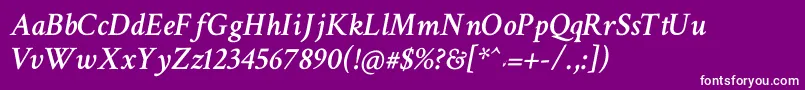 Crimsontext Semibolditalic Font – White Fonts on Purple Background