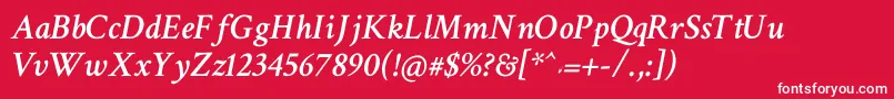 Crimsontext Semibolditalic Font – White Fonts on Red Background
