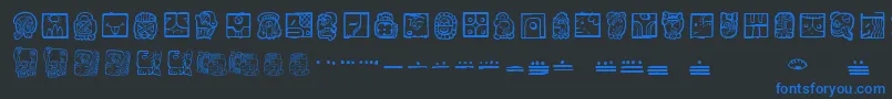 fuente MaiaIdeograph – Fuentes Azules Sobre Fondo Negro