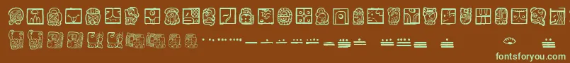 Шрифт MaiaIdeograph – зелёные шрифты на коричневом фоне