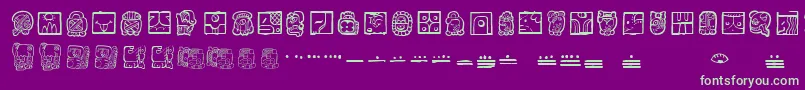 Czcionka MaiaIdeograph – zielone czcionki na fioletowym tle