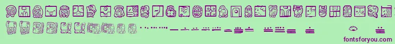 Czcionka MaiaIdeograph – fioletowe czcionki na zielonym tle