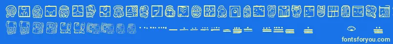 Czcionka MaiaIdeograph – żółte czcionki na niebieskim tle