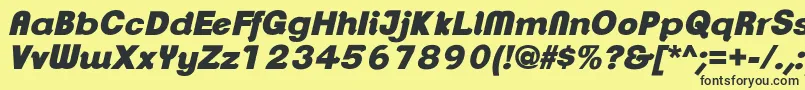 ClementepdarUltrabolditali Font – Black Fonts on Yellow Background