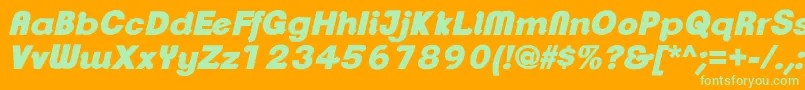 ClementepdarUltrabolditali-Schriftart – Grüne Schriften auf orangefarbenem Hintergrund