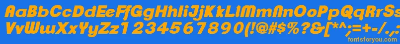 ClementepdarUltrabolditali Font – Orange Fonts on Blue Background