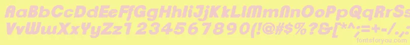 ClementepdarUltrabolditali Font – Pink Fonts on Yellow Background