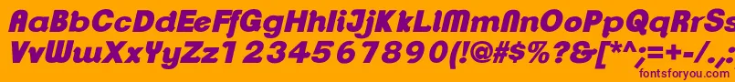 ClementepdarUltrabolditali-Schriftart – Violette Schriften auf orangefarbenem Hintergrund