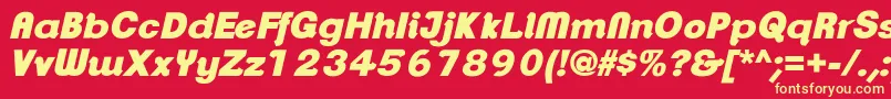 ClementepdarUltrabolditali Font – Yellow Fonts on Red Background