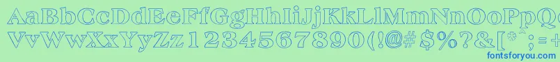 AmphionOutline Font – Blue Fonts on Green Background