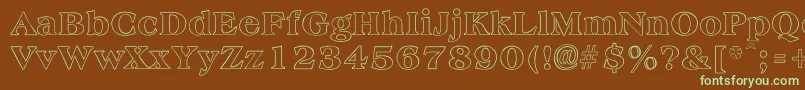 AmphionOutline Font – Green Fonts on Brown Background