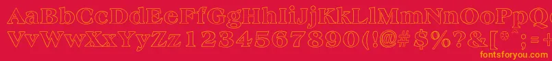 フォントAmphionOutline – 赤い背景にオレンジの文字
