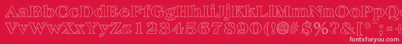 AmphionOutline Font – Pink Fonts on Red Background