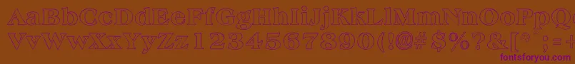 AmphionOutline Font – Purple Fonts on Brown Background