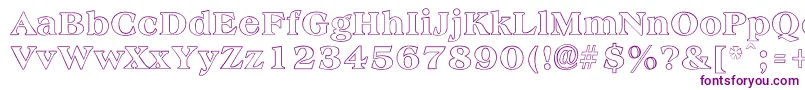 AmphionOutline-Schriftart – Violette Schriften auf weißem Hintergrund