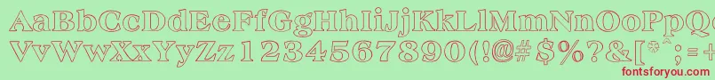 AmphionOutline Font – Red Fonts on Green Background