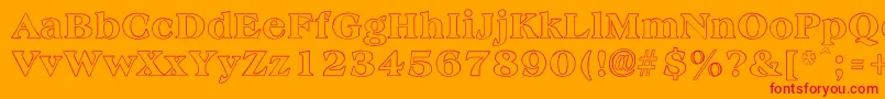 AmphionOutline Font – Red Fonts on Orange Background